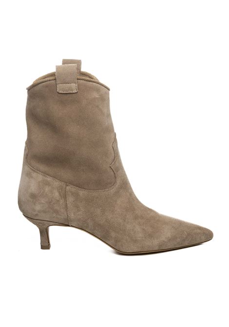 Taupe suede ankle boot GISEL MOIRE | OLYCAM-TAUPE